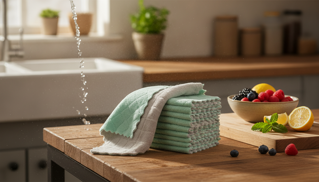 10-Pack Microfiber Dishcloths: Ultra-Soft, Absorbent